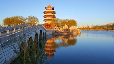 傍晚傍晚的澤湖公園