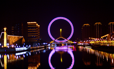 海河夜色旖旎的橋