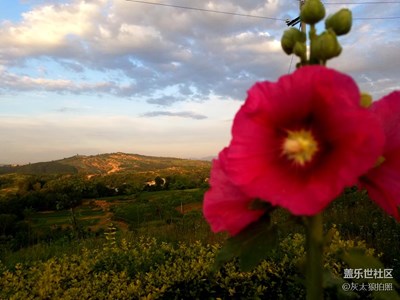 晚霞和晚霞前的景色