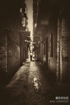 黑白+廣州+小巷
