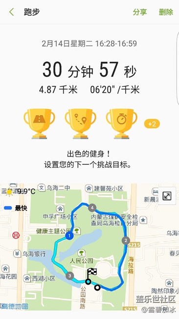 一個月沒跑，今天先熱身一下