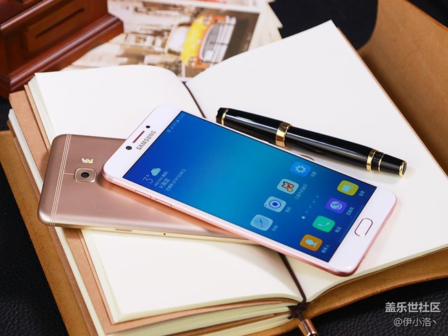 三星蓋樂世C7 Pro薔薇粉楓葉金雙*賞