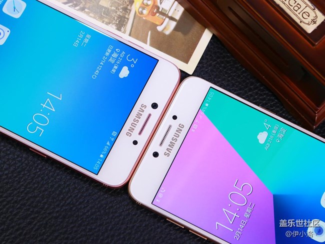 三星蓋樂世C7 Pro薔薇粉楓葉金雙*賞