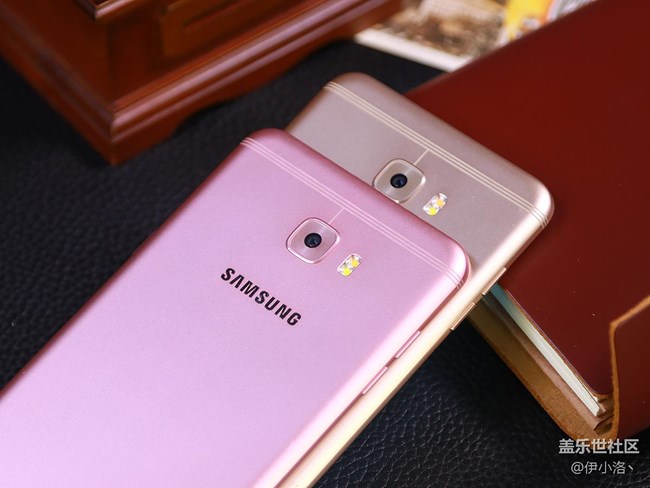 三星蓋樂世C7 Pro薔薇粉楓葉金雙*賞