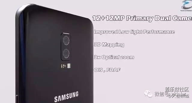 三星S9渲染圖曝光：前后雙攝 屏幕指紋 全面屏