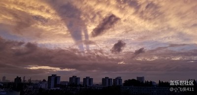 今晚的晚霞太美了，難得一見，大片的既視感。