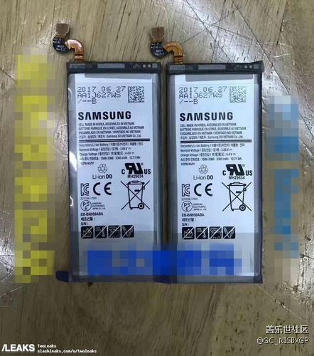 三星Note8電池元件曝光 容量確認(rèn)為330mAh