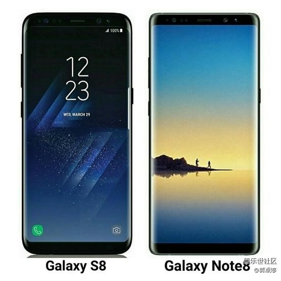 三星S8和NOTE8對(duì)比圖
