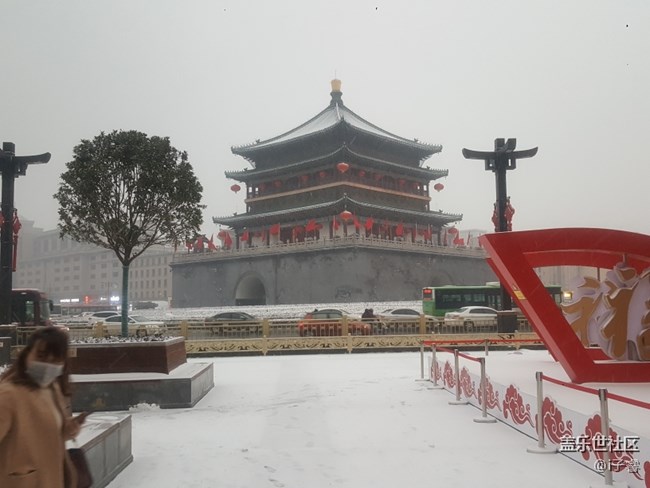 雪花下的古長(zhǎng)安城