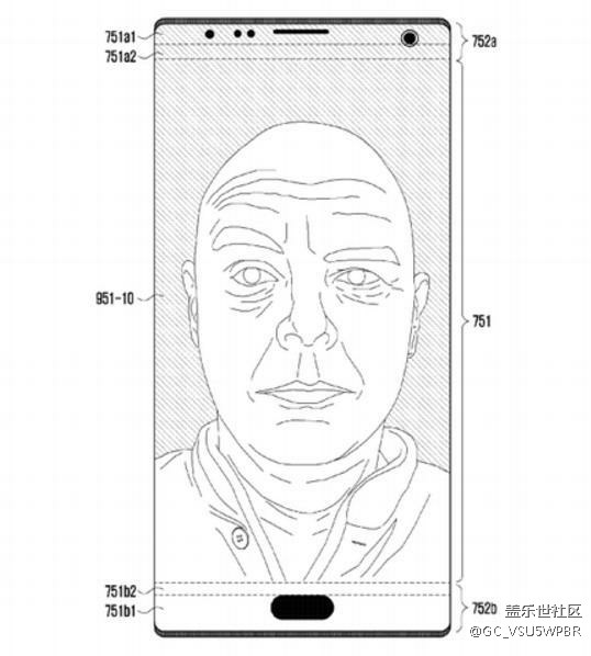 三星近100％全面屏專利曝光：屏幕打孔，