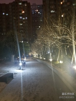 也拍雪景，結果燈光和亮點的地方都成這樣了。