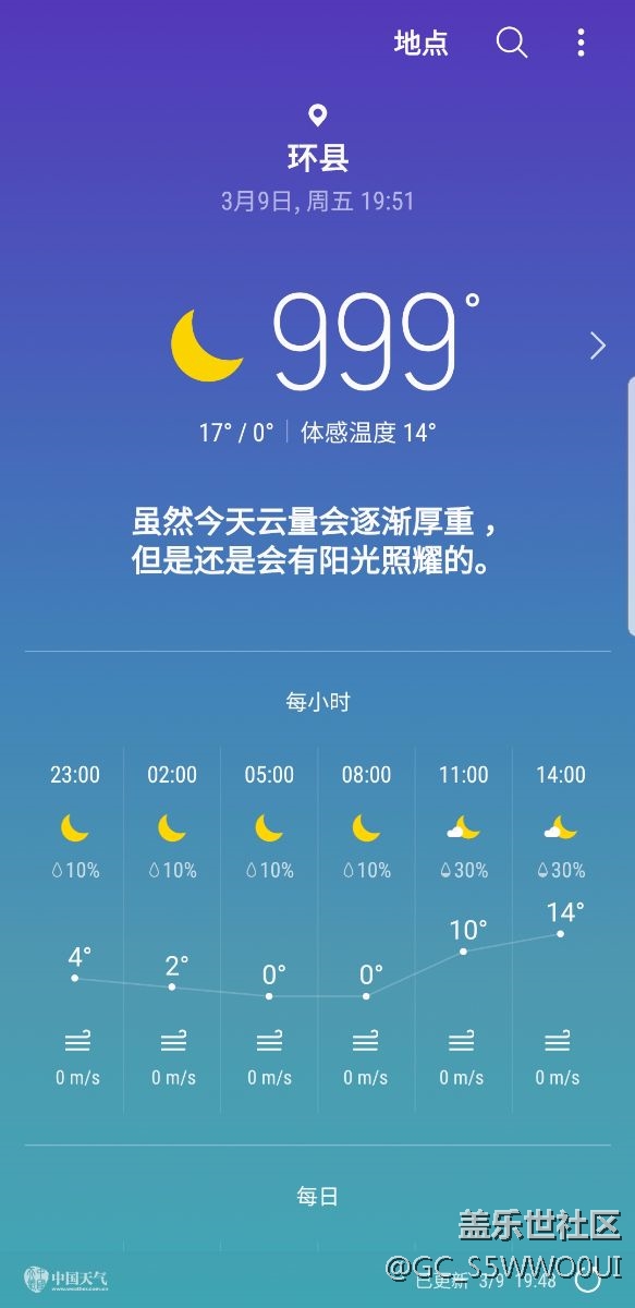 請(qǐng)問(wèn)S8的天氣是預(yù)測(cè)到了地球末日的溫度嗎？