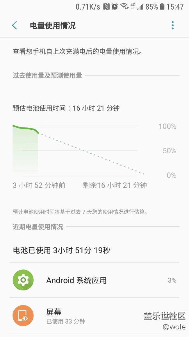 S7 8.0電池使用情況