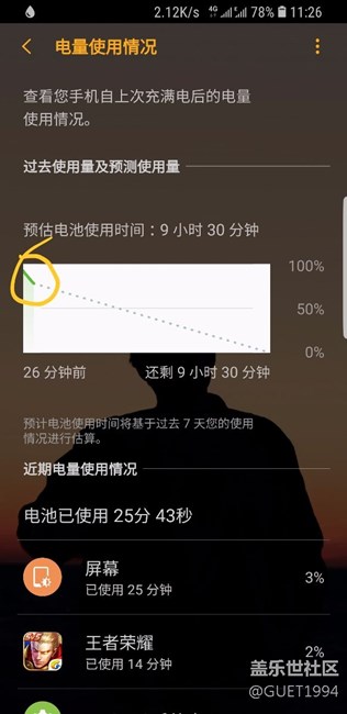 以肉眼看得見的速度在掉電