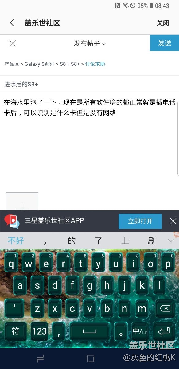 進(jìn)水后的S8+