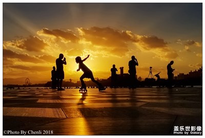 傍晚 夕陽 攝影 乘涼