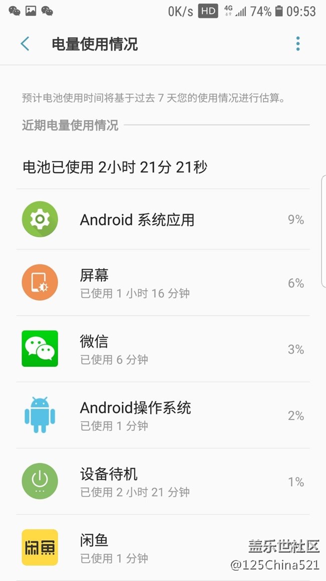 我也曬曬手機(jī)用電量