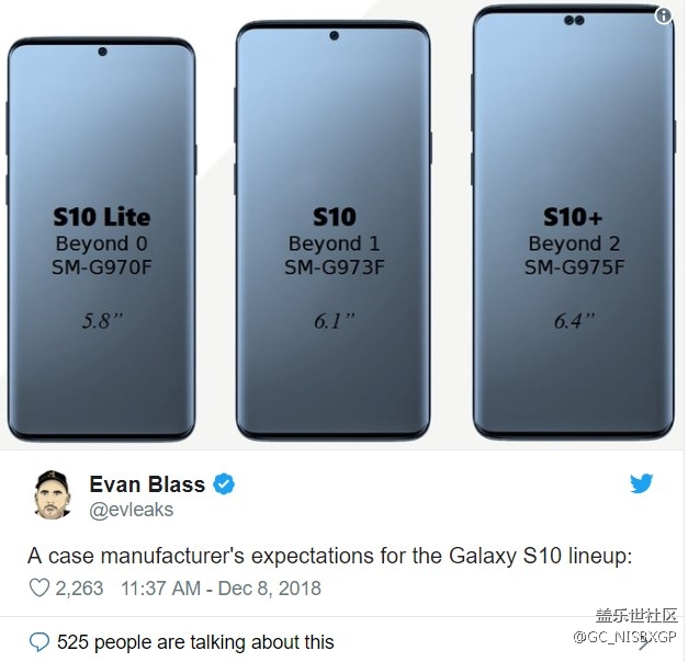 三星S10+最新渲染圖曝光：攝像頭位置再變