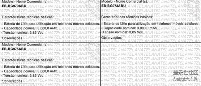 三星Galaxy S10系列電池容量確認：3100mAh