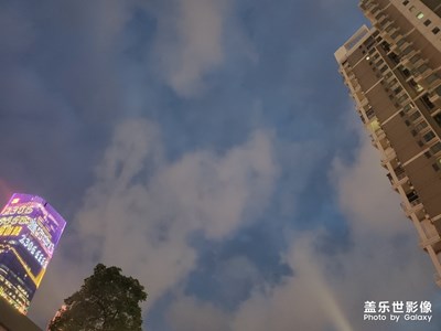 夜間模式拍傍晚天空