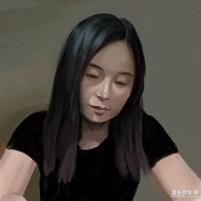 來一幅人像畫未完成的作品